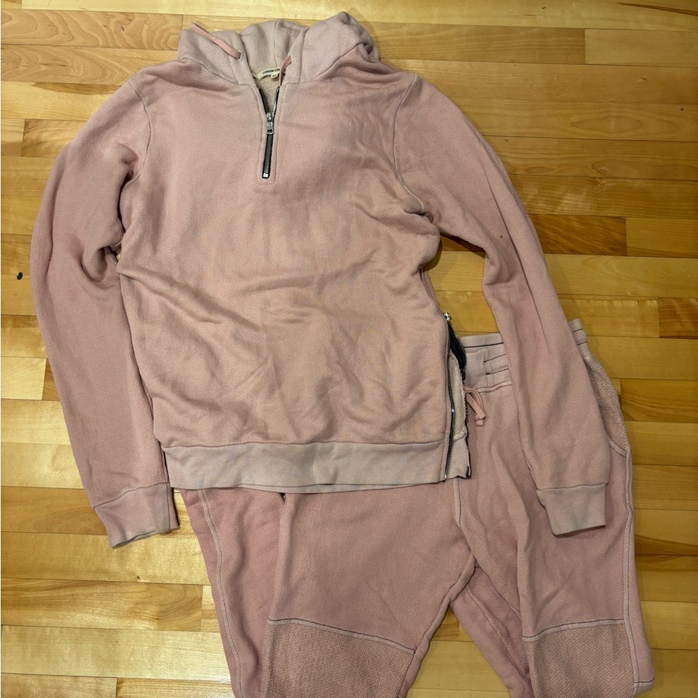 Cotton Citizen SET Light Pink Zip-Up Hoodie and Pants